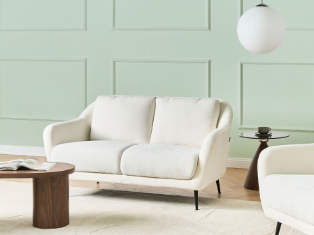 Canapea cu 2 locuri - Canapea cu 2 locuri EIBY Chenille Alb