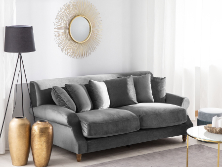 Canapea cu 2 locuri - EIKE 2-seater sofa Grey velvet