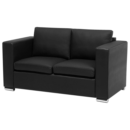 2-seater sofa HELSINKI Black genuine leather [3]