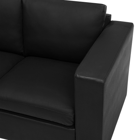 2-seater sofa HELSINKI Black genuine leather [5]