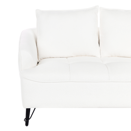 Canapea cu 2 locuri HOBRO Boucle Alb [6]