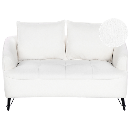 Canapea cu 2 locuri HOBRO Boucle Alb [1]