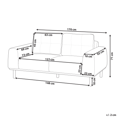 LAURILA 2-seater sofa Light grey [2]