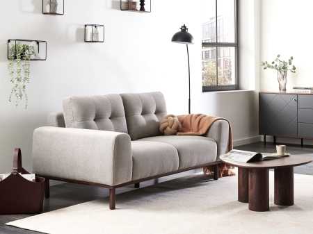 Canapele - Canapea cu 2 locuri LAURILA  Gri deschis