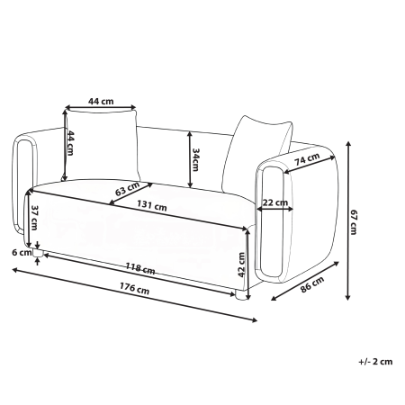 2-seater sofa LILLEROD White [2]
