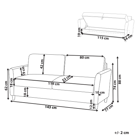2-seater sofa MARE Boucle Beige [2]