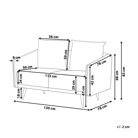 2-seater sofa MAURA Grey Velvet [2]