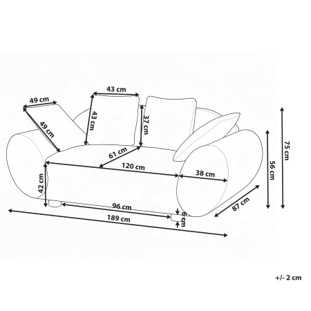 Canapea cu 2 locuri RINGEL  Bej deschis [2]