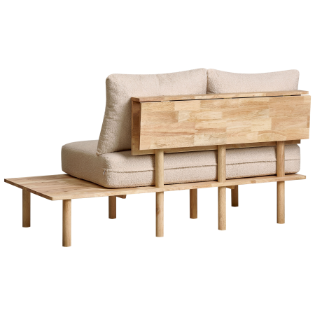 Canapea cu 2 locuri SALO Boucle Bej cu mese [5]