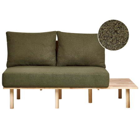 2-seater sofa SALO Boucle Dark green with tables [1]