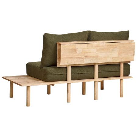 2-seater sofa SALO Boucle Dark green with tables [5]