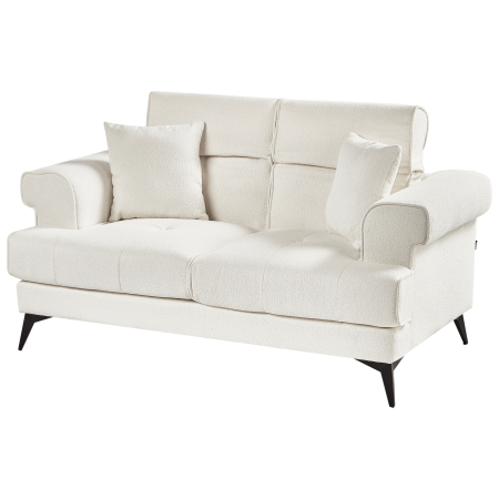 Canapea cu 2 locuri SKIVE Boucle Alb [6]