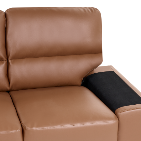 Canapea cu 2 locuri VOGAR Piele ecologică Maro auriu [5]