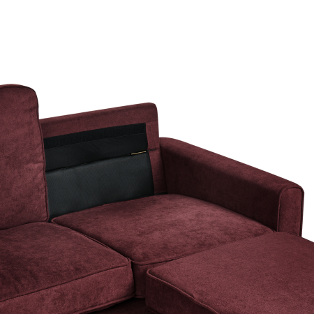 Canapea cu 3 locuri AVESTA  Bordo cu otoman [9]