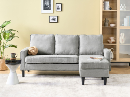 Canapea cu 3 locuri - 3-seater sofa AVESTA Light grey with ottoman