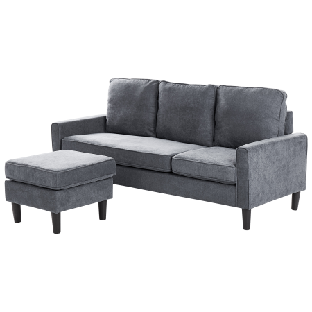 3-seater sofa bed AVESTA Dark grey with ottoman [4]