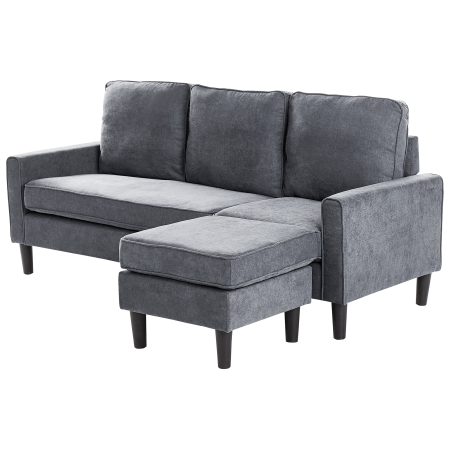 3-seater sofa bed AVESTA Dark grey with ottoman [3]