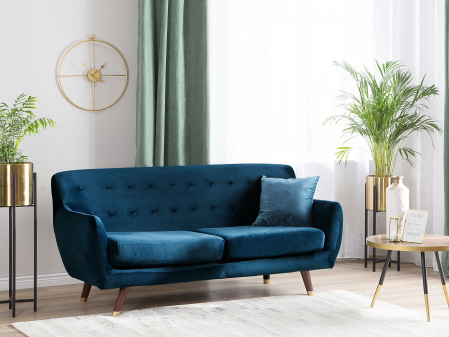 Canapea cu 3 locuri - 3-seater sofa BODO Velvet Navy blue