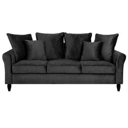 3-seater sofa bed BORNHOLM Black velvet [1]