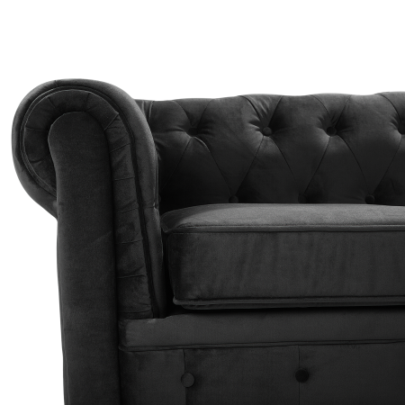 CHESTERFIELD 3-seater sofa Black velvet [5]