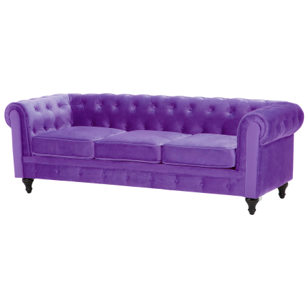 Canapea cu 3 locuri CHESTERFIELD Catifea Violet [3]