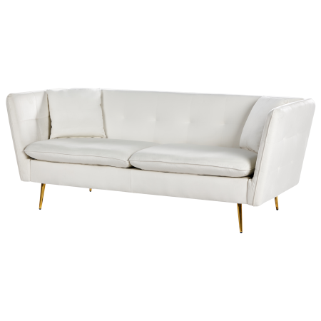 Canapea cu 3 locuri FREDERICA Catifea Alb-murdar [3]