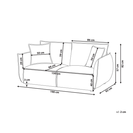 KUNES 3-seater sofa Light green [2]