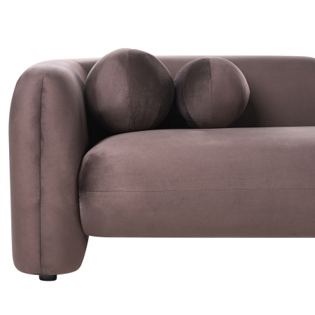 Canapea cu 3 locuri LEIREN Catifea Maro închis [5]