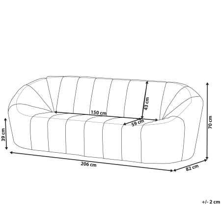 Canapea cu 3 locuri LOMMA Boucle Alb [2]