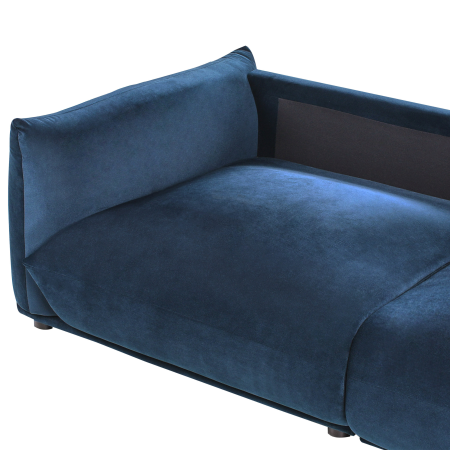 Canapea cu 3 locuri LUVOS Catifea Albastru închis [9]