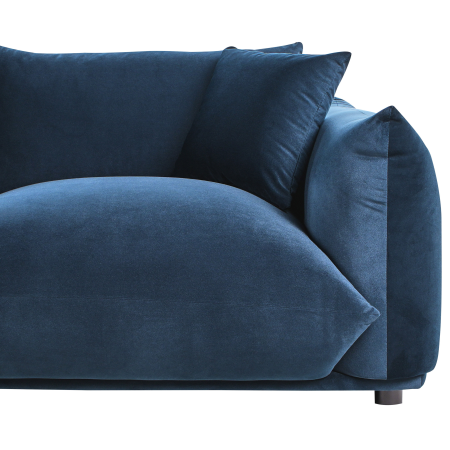 Canapea cu 3 locuri LUVOS Catifea Albastru închis [7]