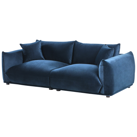 Canapea cu 3 locuri LUVOS Catifea Albastru închis [3]