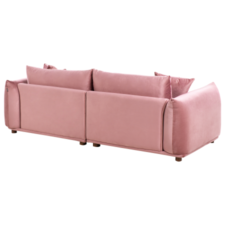 Canapea cu 3 locuri LUVOS Catifea Roz [4]
