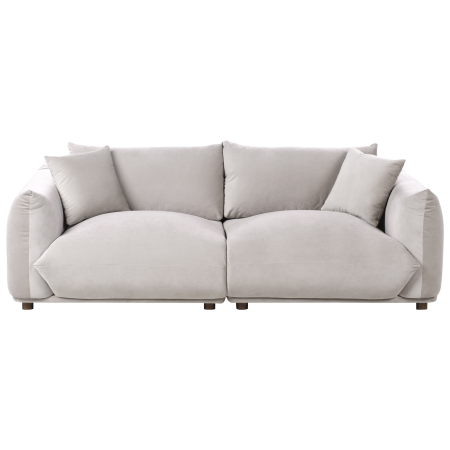 3-seater sofa LUVOS Taupe velvet [1]