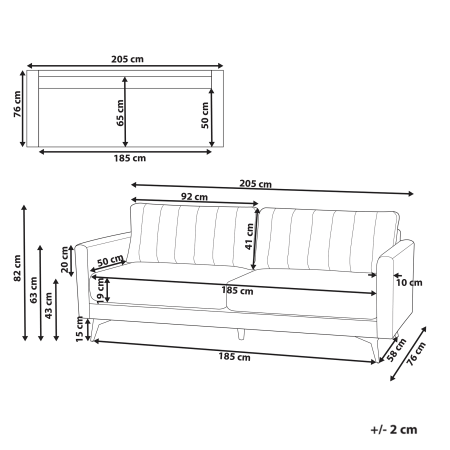 MALA 3-seater sofa Light beige [2]
