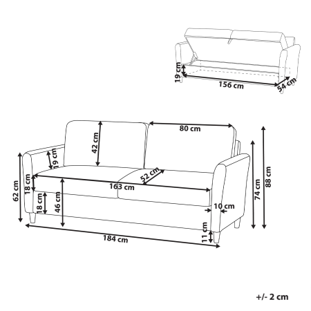Canapea cu 3 locuri MARE Boucle Bej [2]