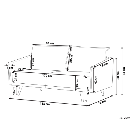 Canapea cu 3 locuri MAURA Catifea Gri [2]