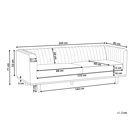 Canapea cu 3 locuri SKAULE  Bej [2]