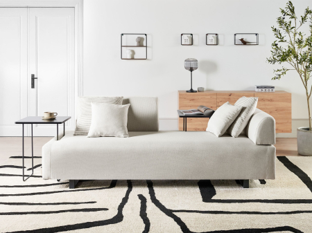 Canapea cu 3 locuri - 3-seater sofa SOKNA Light beige with tables