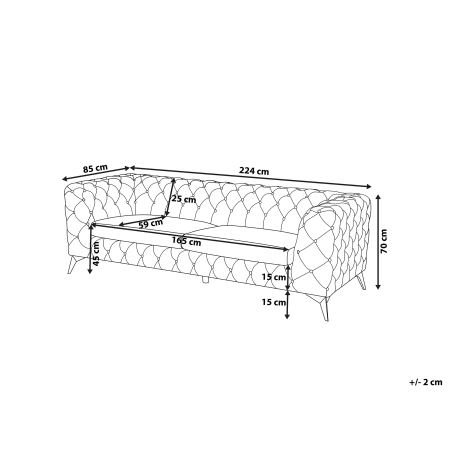 SOTRA 3-seater sofa Black velvet [2]