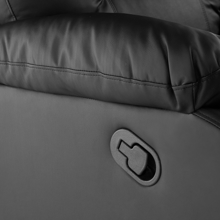 Canapea cu recliner manual cu 2 locuri BERGEN Piele ecologică Negru [8]