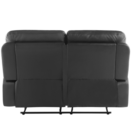 Canapea cu recliner manual cu 2 locuri BERGEN Piele ecologică Negru [6]