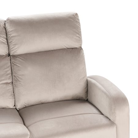 2-seater sofa bed with manual recliner VERDAL Taupe velvet [7]