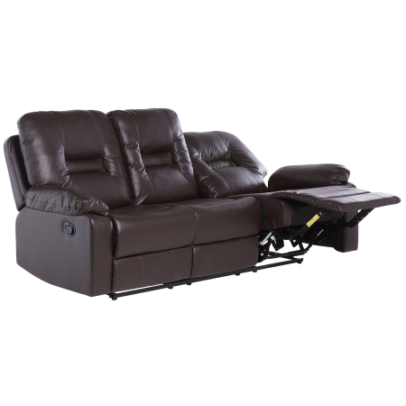 BERGEN 3-seater manual recliner sofa Brown eco-leather [1]