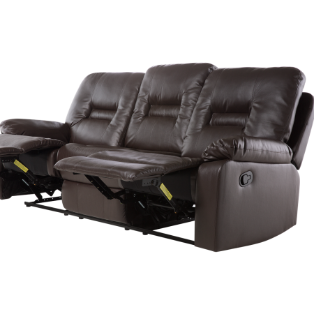 BERGEN 3-seater manual recliner sofa Brown eco-leather [7]