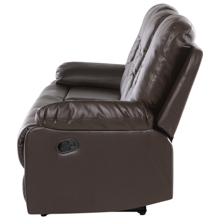 BERGEN 3-seater manual recliner sofa Brown eco-leather [5]