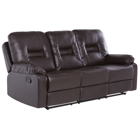 BERGEN 3-seater manual recliner sofa Brown eco-leather [4]