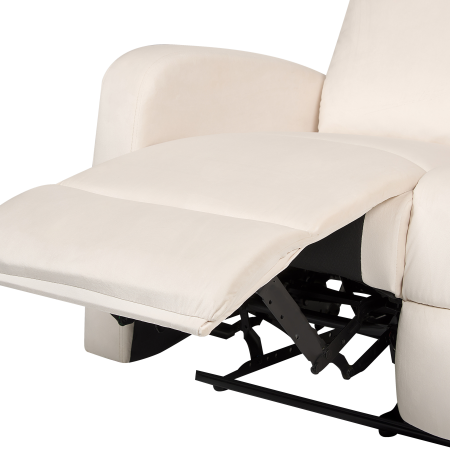 Canapea cu recliner manual cu 3 locuri VERDAL Catifea Alb-murdar [8]
