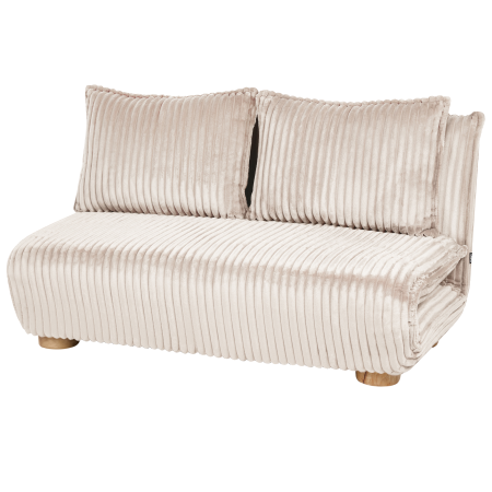 Canapea extensibilă cu 2 locuri ABISKO Blană artificială Alb-murdar [3]