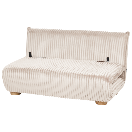 Canapea extensibilă cu 2 locuri ABISKO Blană artificială Alb-murdar [4]